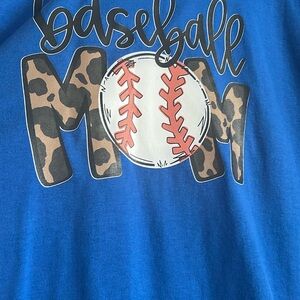 Gildan Blue Short Sleeve Tee with Trendy Baseball Design